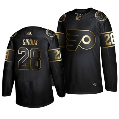 Adidas Philadelphia Flyers #28 Claude Giroux Men's 2019 Black Golden Edition Authentic Stitched NHL Jersey